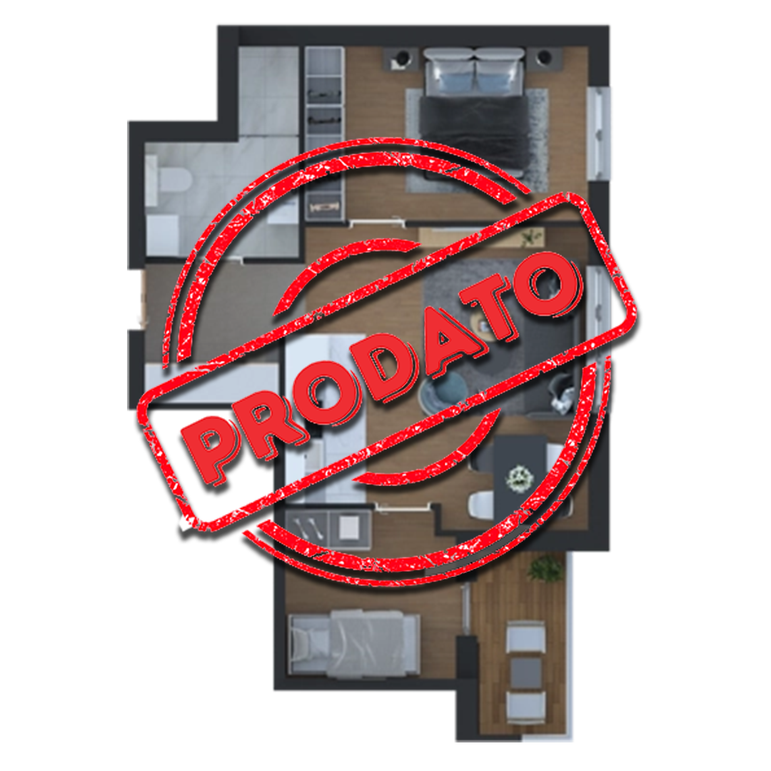 Trosoban stan  površine 46m2
